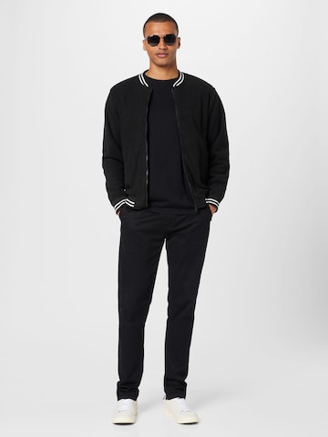 BRAVE SOUL Fleece jacket 'ROJO' in Black