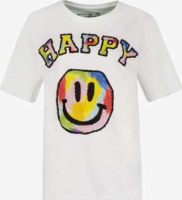 Frogbox Shirt 'HAPPY' in Wit: voorkant