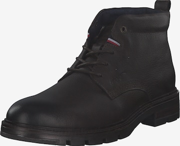 TOMMY HILFIGER Lace-Up Boots in Black: front