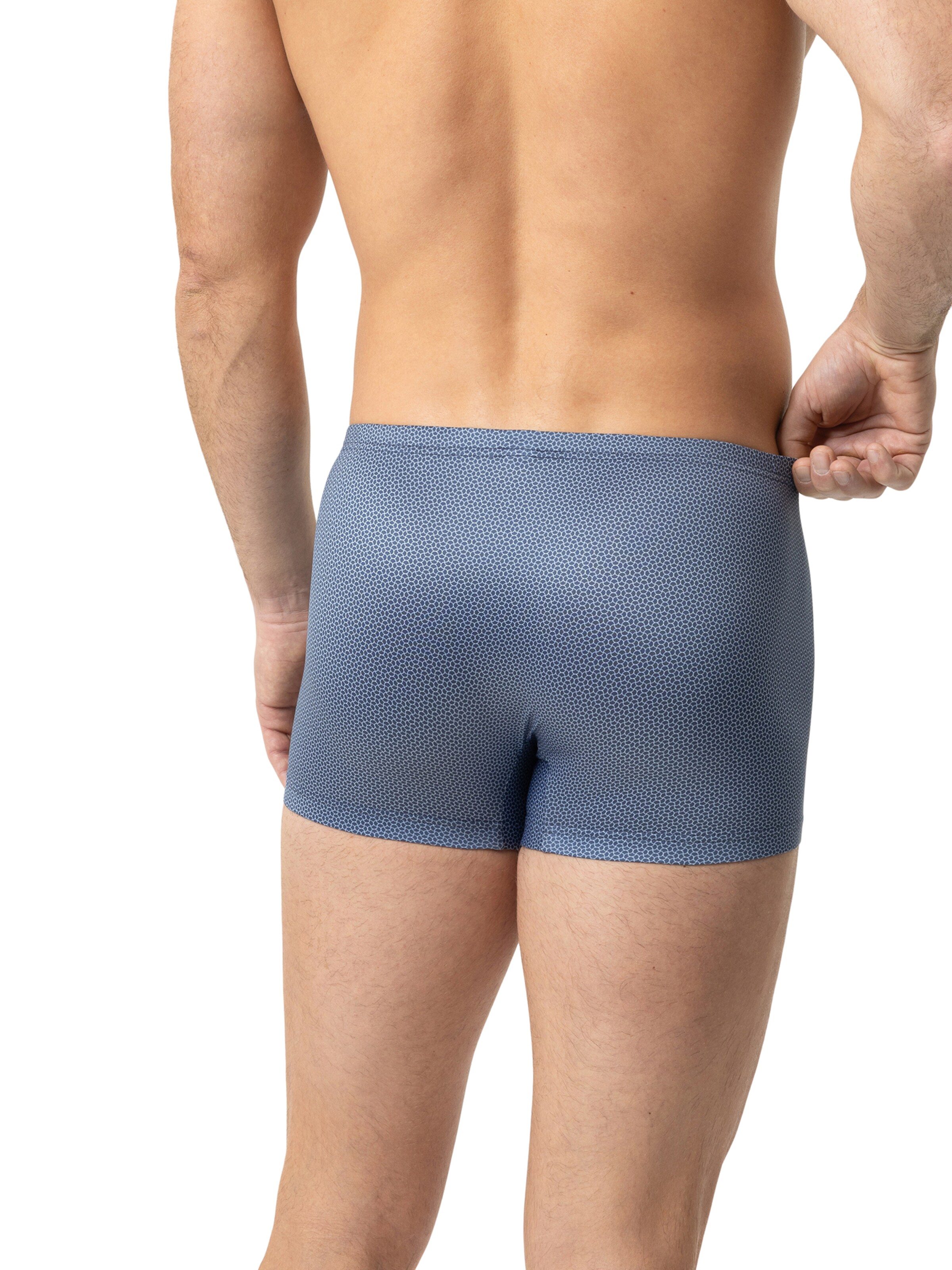Mey Boxershorts 'Curved Lines' in Blau