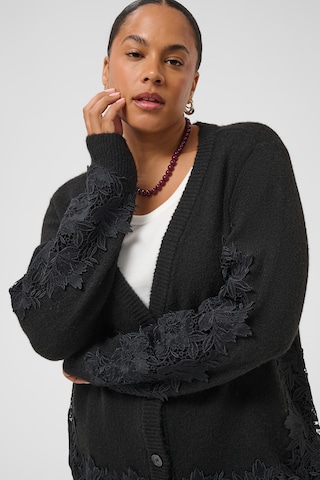 KAFFE CURVE Knit cardigan 'Siffa' in Black