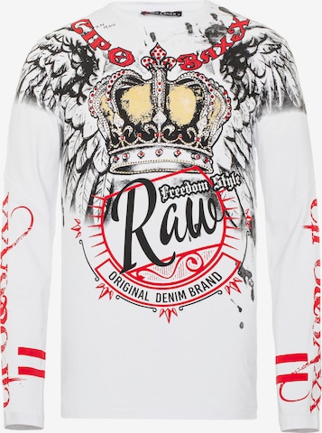 CIPO & BAXX Sweatshirt in Wit: voorkant