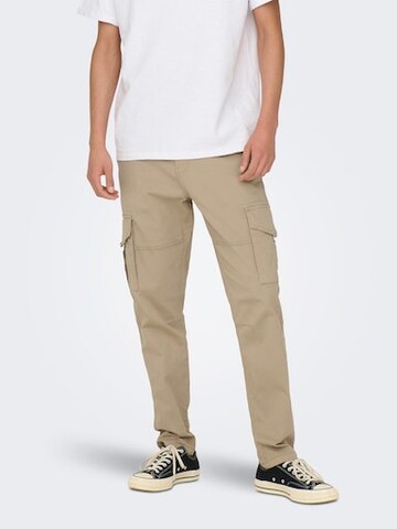 Only & Sons Tapered Cargobukser 'Dean' i beige: forside