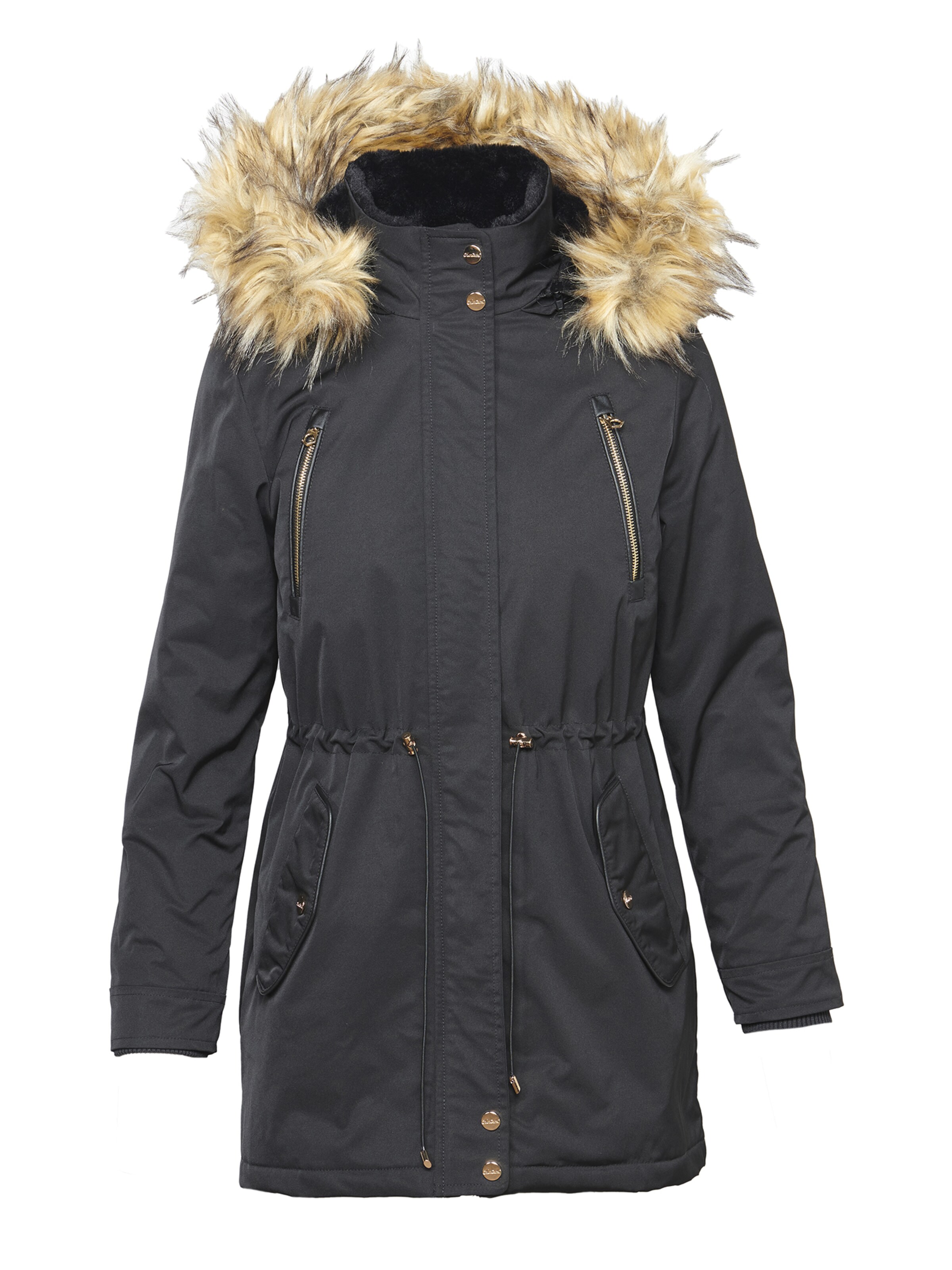 KOROSHI Winterjas in Zwart: voorkant