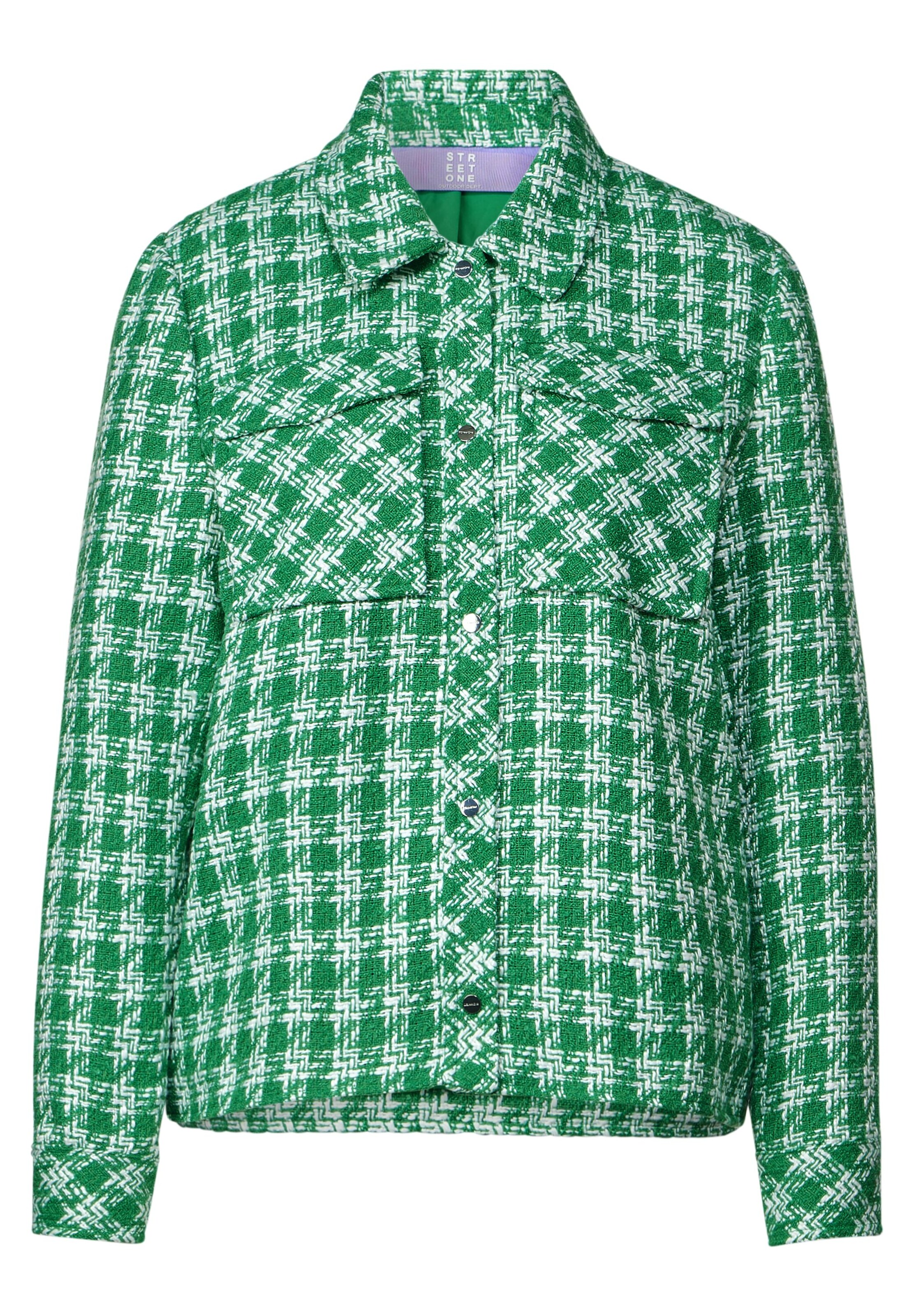 STREET ONE Übergangsjacke 'Bouclé' in grün, Produktansicht