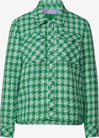 STREET ONE Between-Season Jacket 'Bouclé' in Green: front