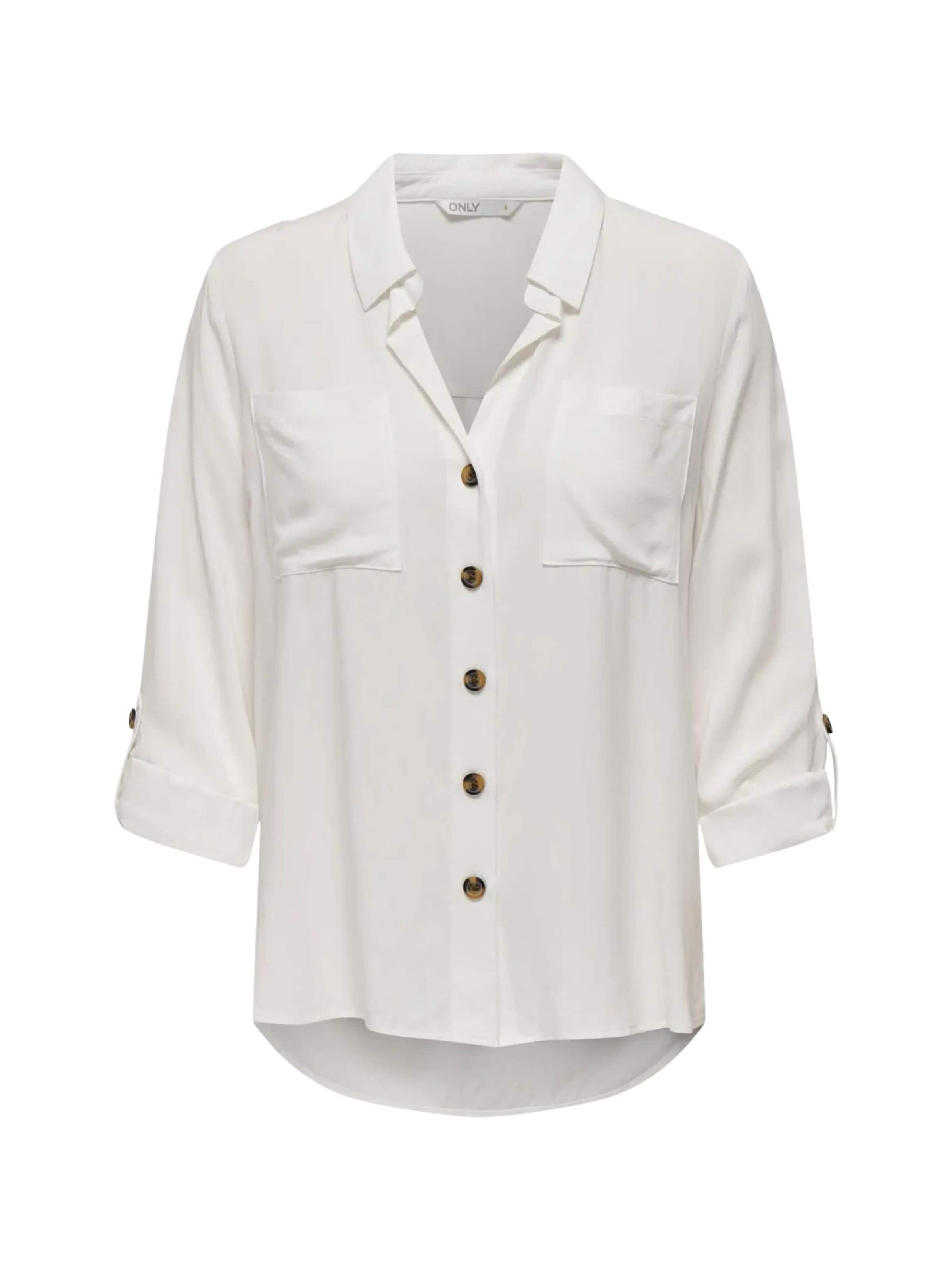 ONLY Bluzka 'ONLY ONLYASMIN SHIRT L/S WVN NOOS CAMICIA' w kolorze biały: przód