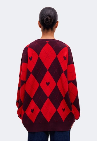Noisy may Knit cardigan 'NMSHYLA' in Red: back