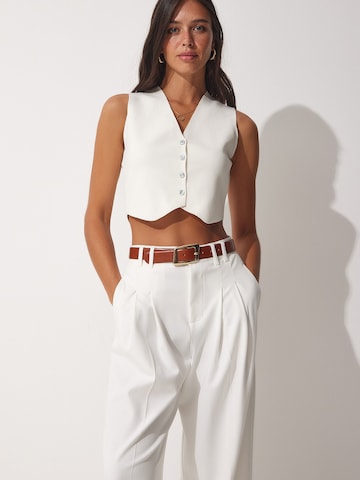 Happiness İstanbul Kötött mellény - fehér