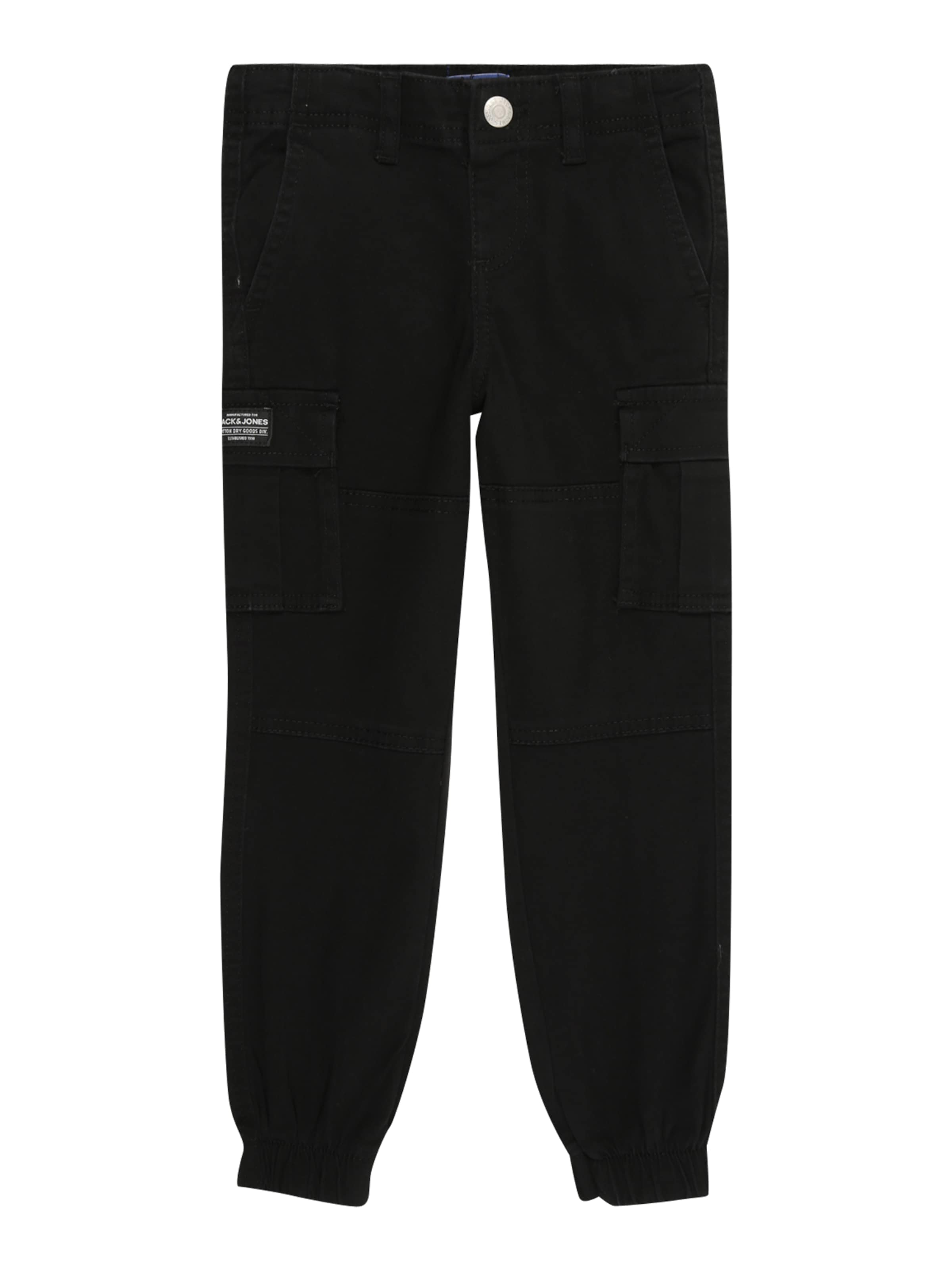JACK & JONES MINI Tapered Trousers 'JPSTKANE JJJONNIE' in Black: front