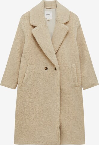 Pull&Bear Winter Coat in Beige: front