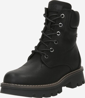 Xti Lace-Up Ankle Boots in Black: front