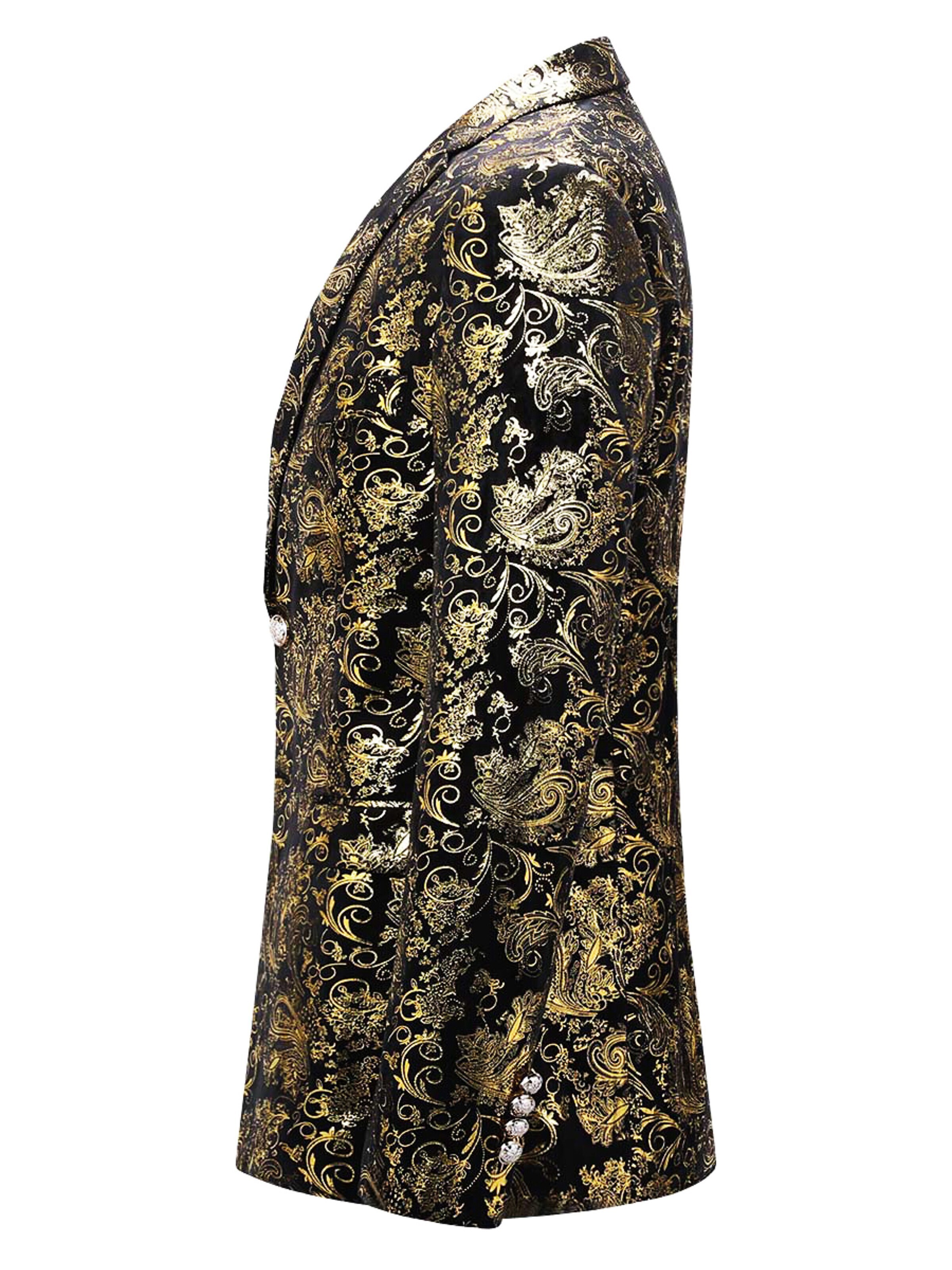 YOUTHUP Slim fit Suit Jacket 'Goldglanz' in Gold