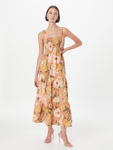 ROXY Letní šaty 'SUNNIER SHORES' – hnědá: přední strana