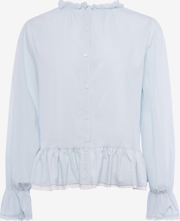 faina - Blusa em azul: frente