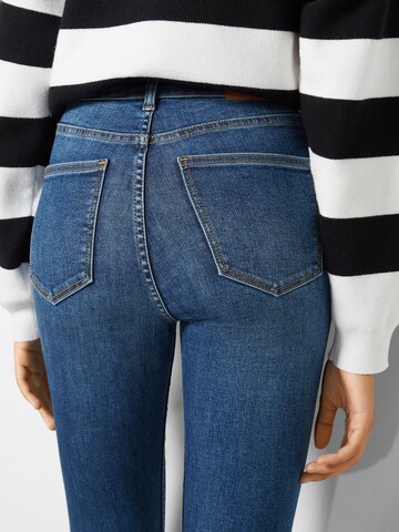 Bershka Skinny Džínsy - Modrá