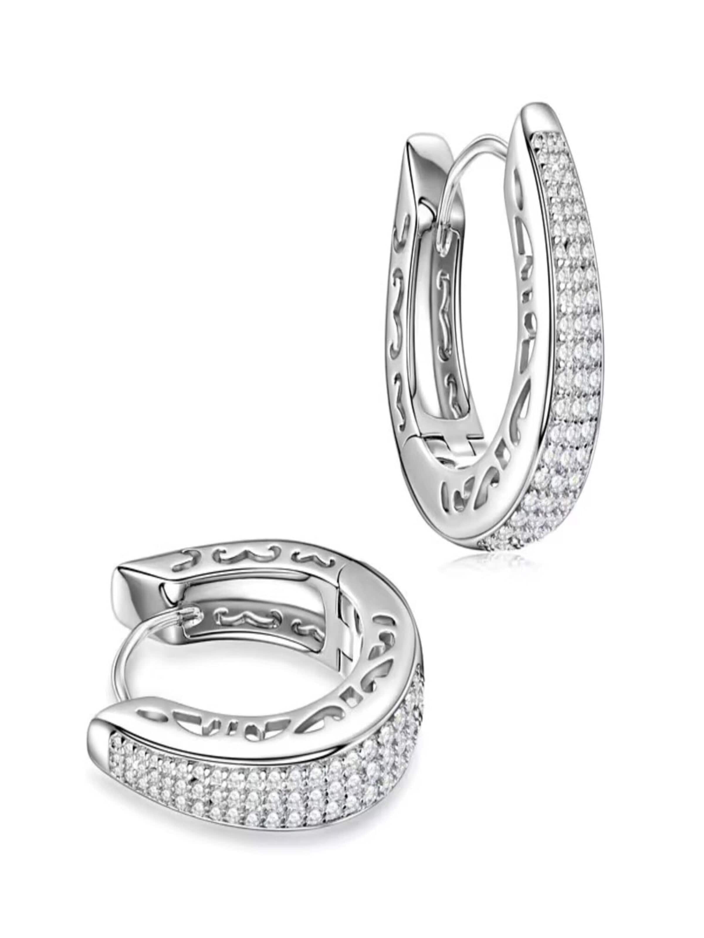 ROUGEMONT Jewellery Ohrringe 'Glamour Creolen Ohrringe Belinda'‌‌‌‌‌‌‌‌ in Silber: Vorderseite