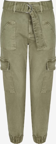 Pantalon cargo 'Cache' Aligne en vert : devant