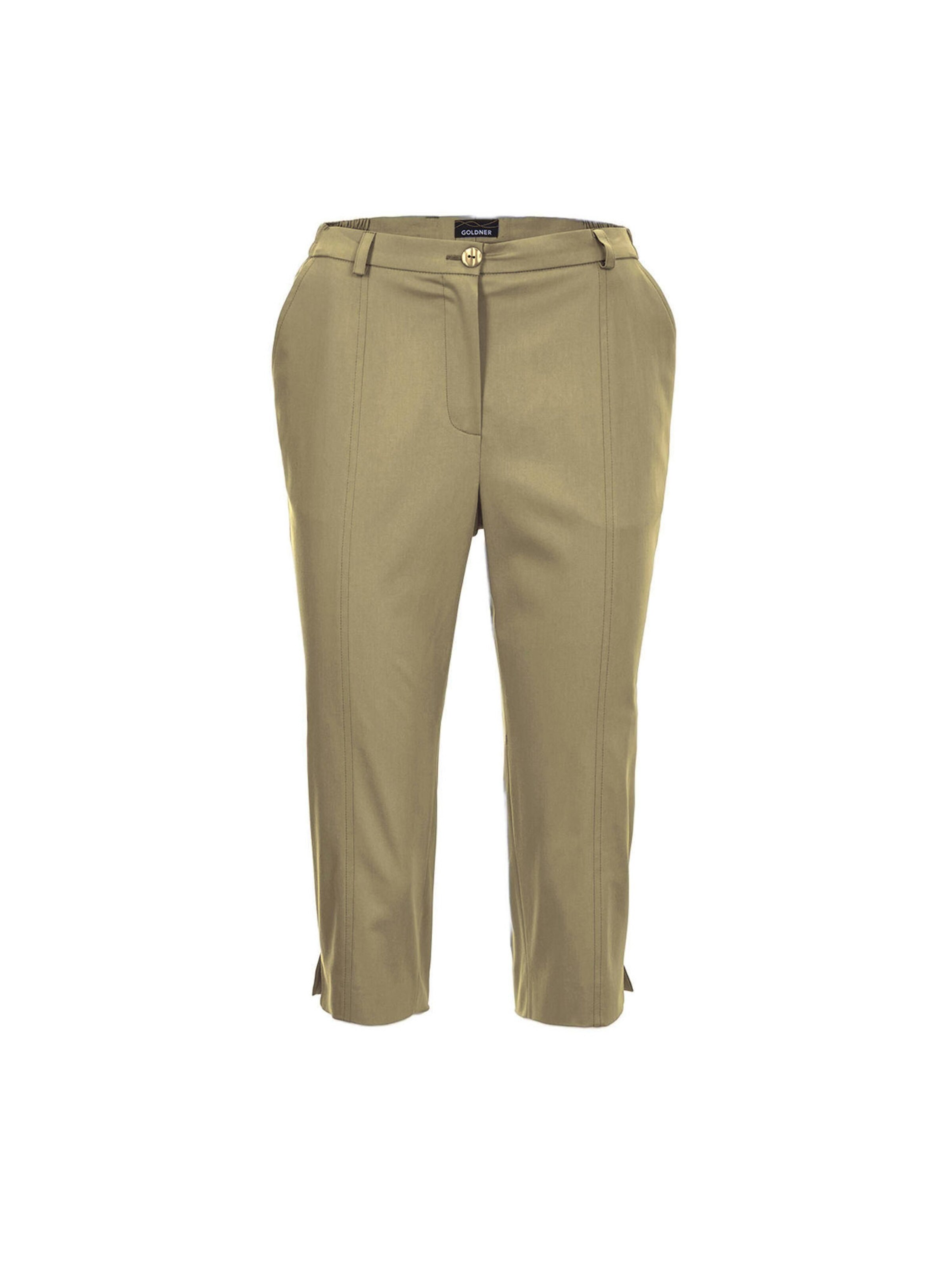 Goldner Slim fit Trousers in Green: front