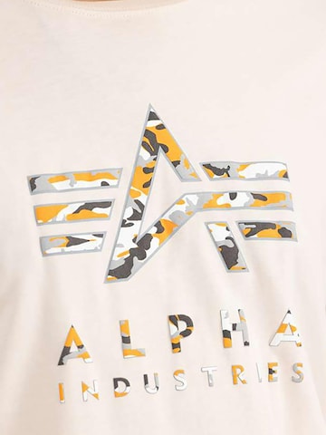 ALPHA INDUSTRIES Tričko 'Camo PP T' – bílá