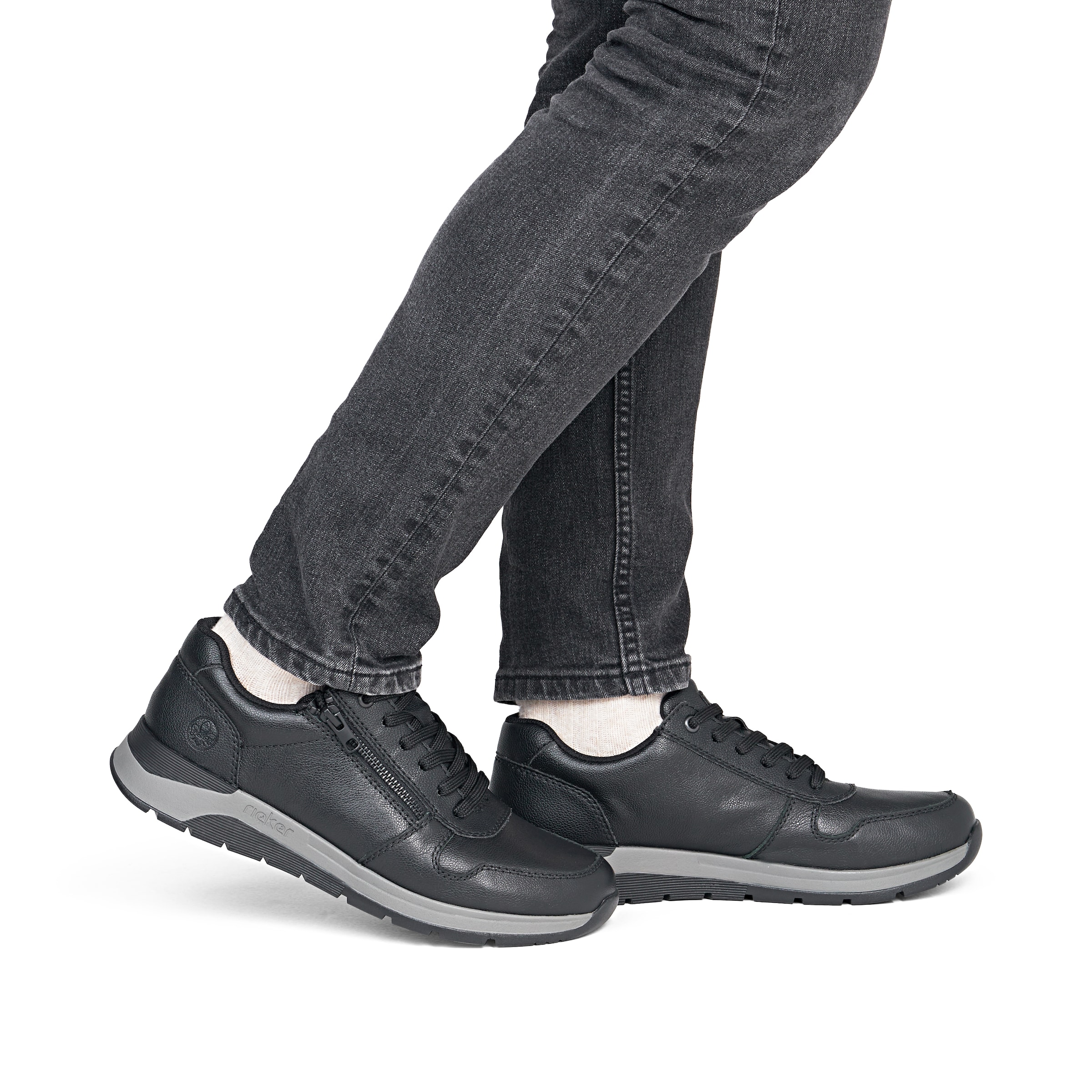 Rieker Lace-Up Shoes in Black: front