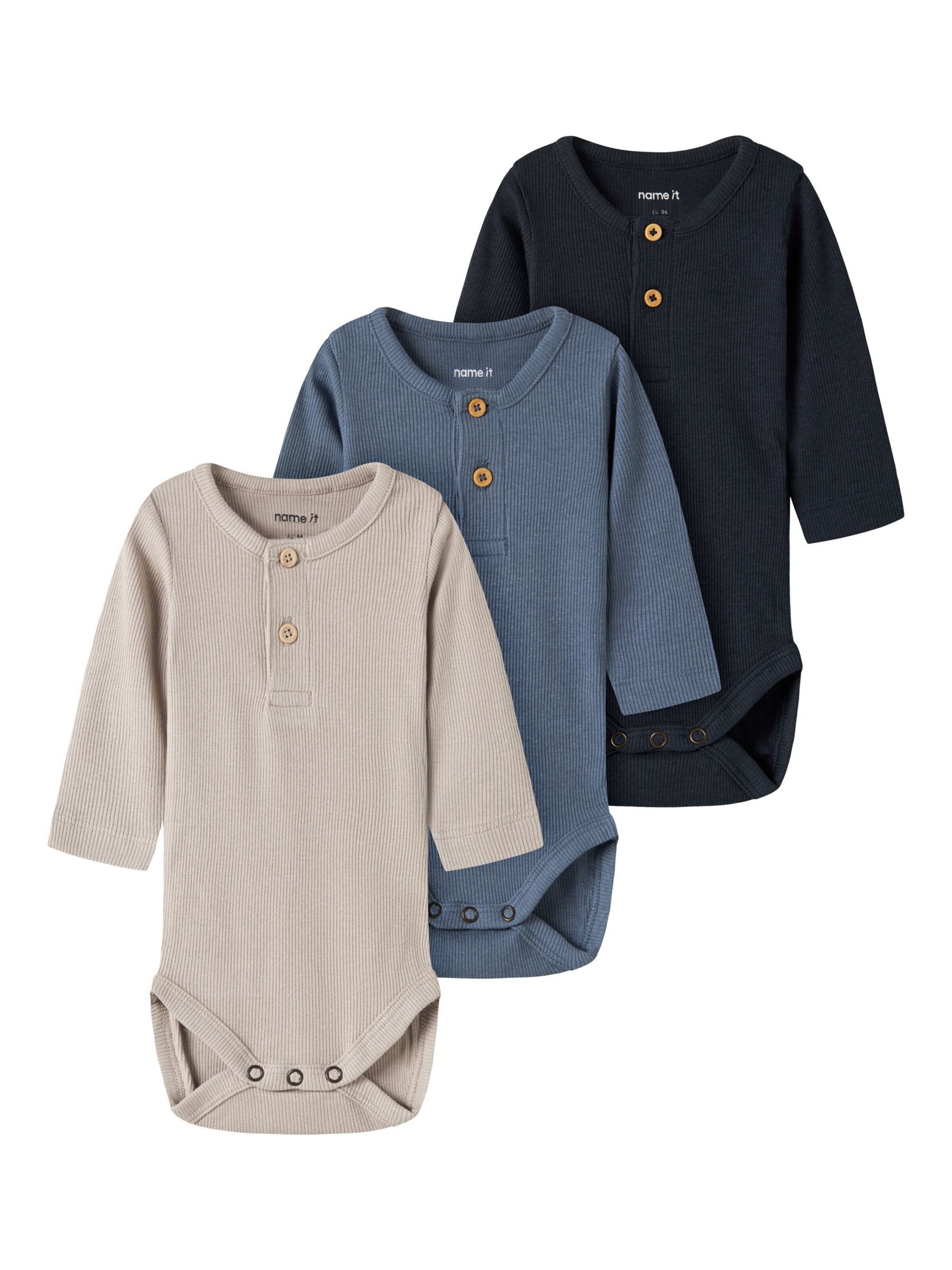 NAME IT - Pijama entero/body en beige: frente