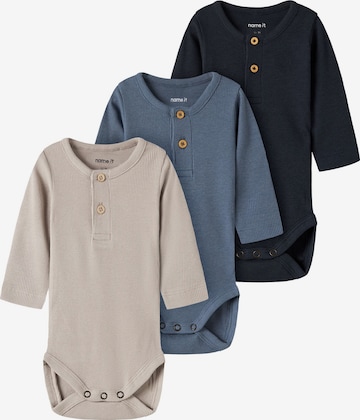 NAME IT - Pijama entero/body en beige: frente
