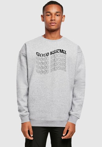 Merchcode Sweatshirt 'Good Karma' in Grey: front
