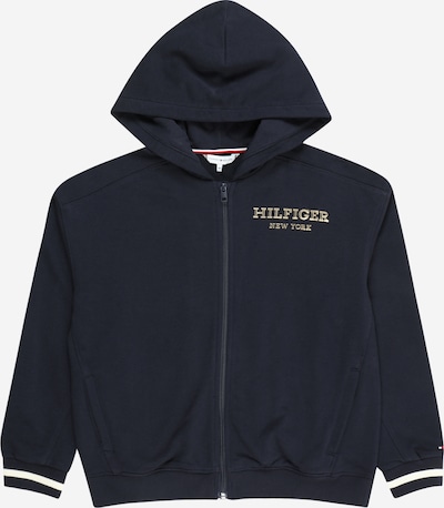 TOMMY HILFIGER Veste de survêtement en bleu foncé / jaune d'or / rouge vif / blanc, Vue avec produit