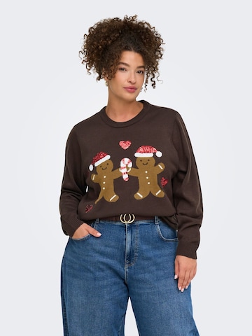 Pull-over 'CARXMAS SHINE MOTIVE' ONLY Carmakoma en marron : devant