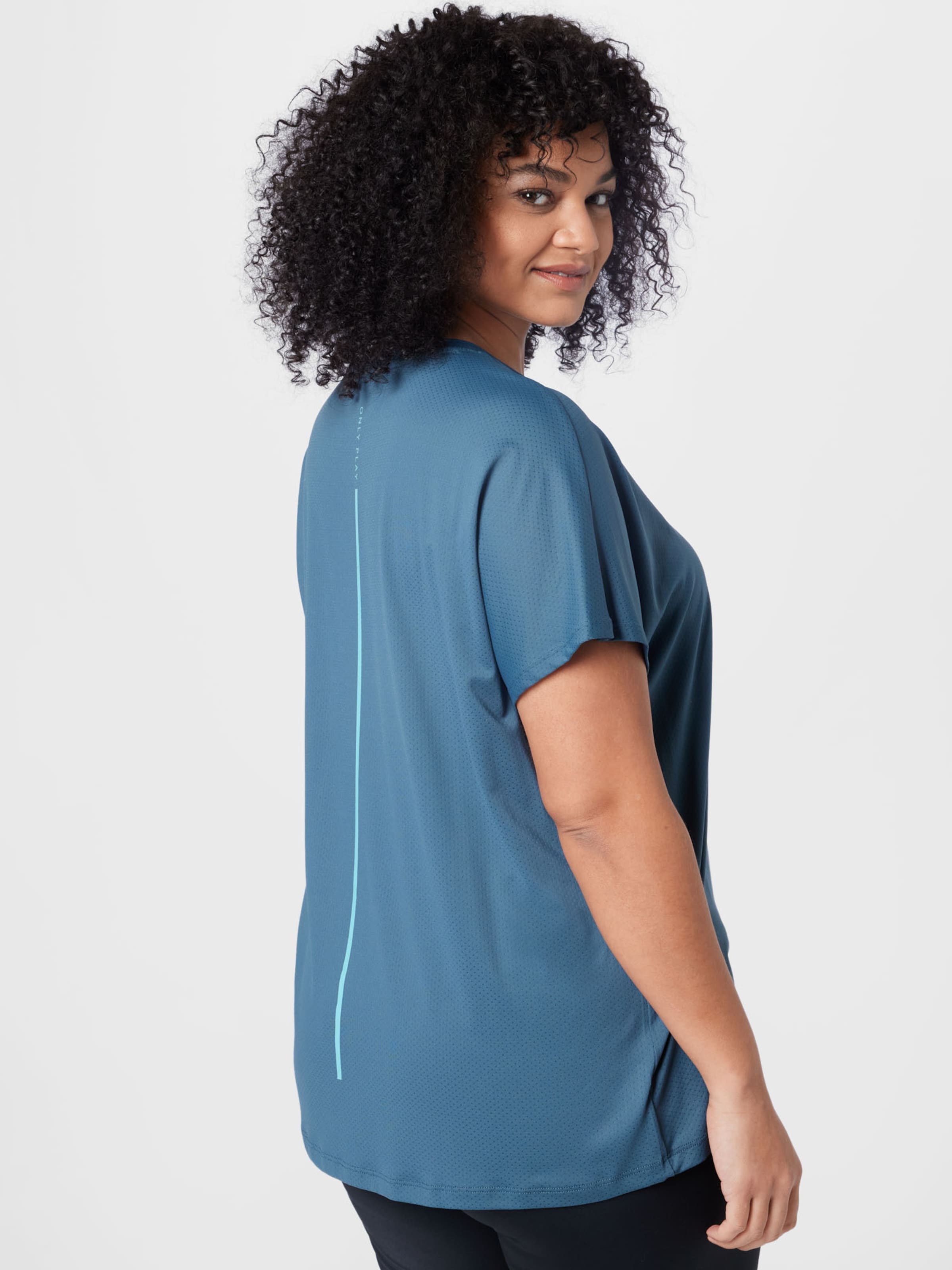 Femme T-shirt fonctionnel Fontanne Only Play Curvy en Bleu-Gris 