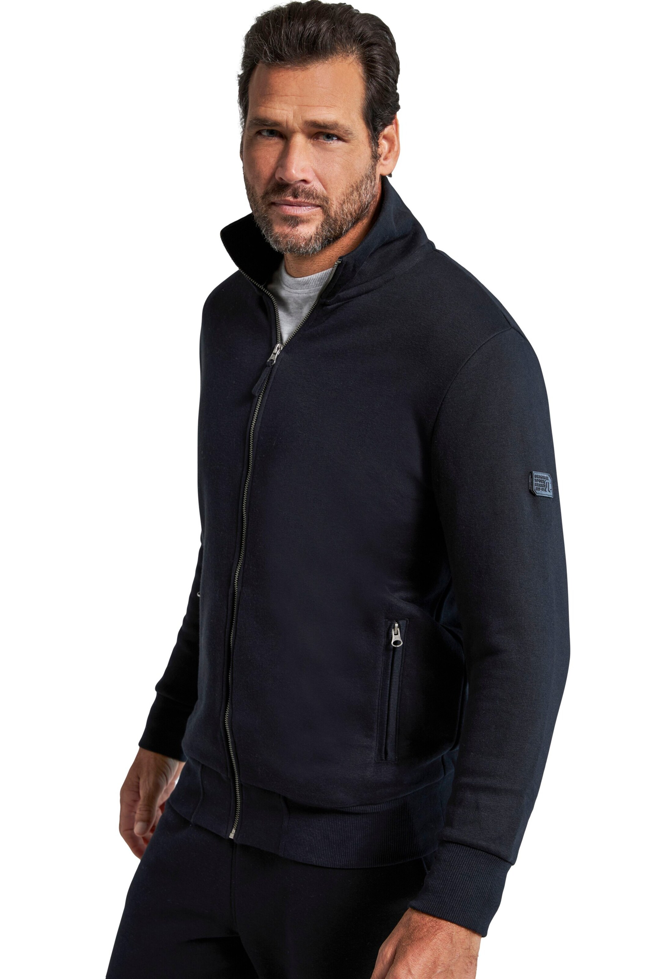 JAY-PI Sweatjacke in Schwarz: Vorderseite