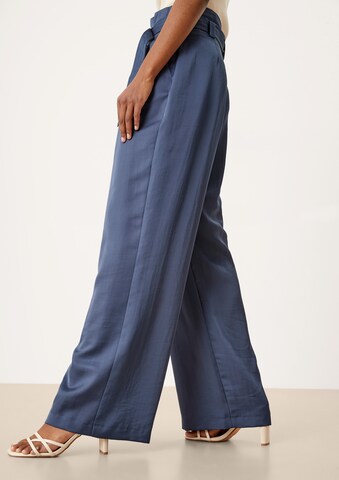 Wide Leg Pantalon à pince s.Oliver BLACK LABEL en bleu