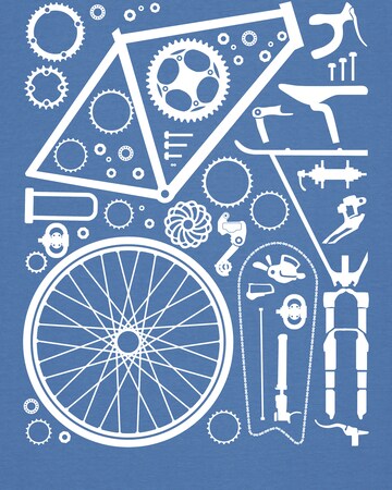 Watapparel Shirt ' Fahrradteile ' in Blue