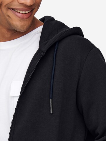 Only & Sons Sweatjacke 'Ceres'‌‌‌‌‌‌‌ in Schwarz