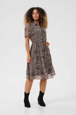 Cream Shirt dress 'Yuna' in Brown