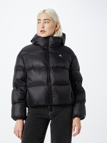 Calvin Klein Jeans Χειμερινό μπουφάν σε μαύρο: μπροστά