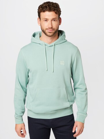 BOSS Orange - Sweatshirt 'Wetalk' em verde: frente