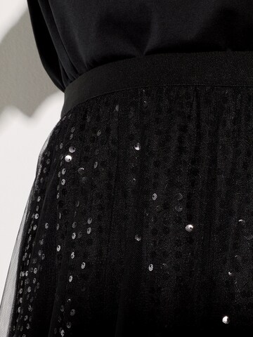 Apricot Sequin Tulle Midi Skirt ' Tüllrock ' in Schwarz