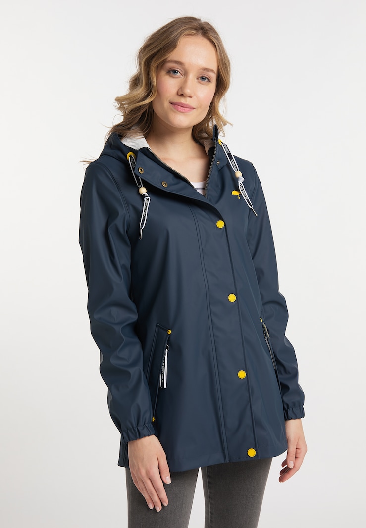 Women Clothing Schmuddelwedda Rain jackets Marine Blue