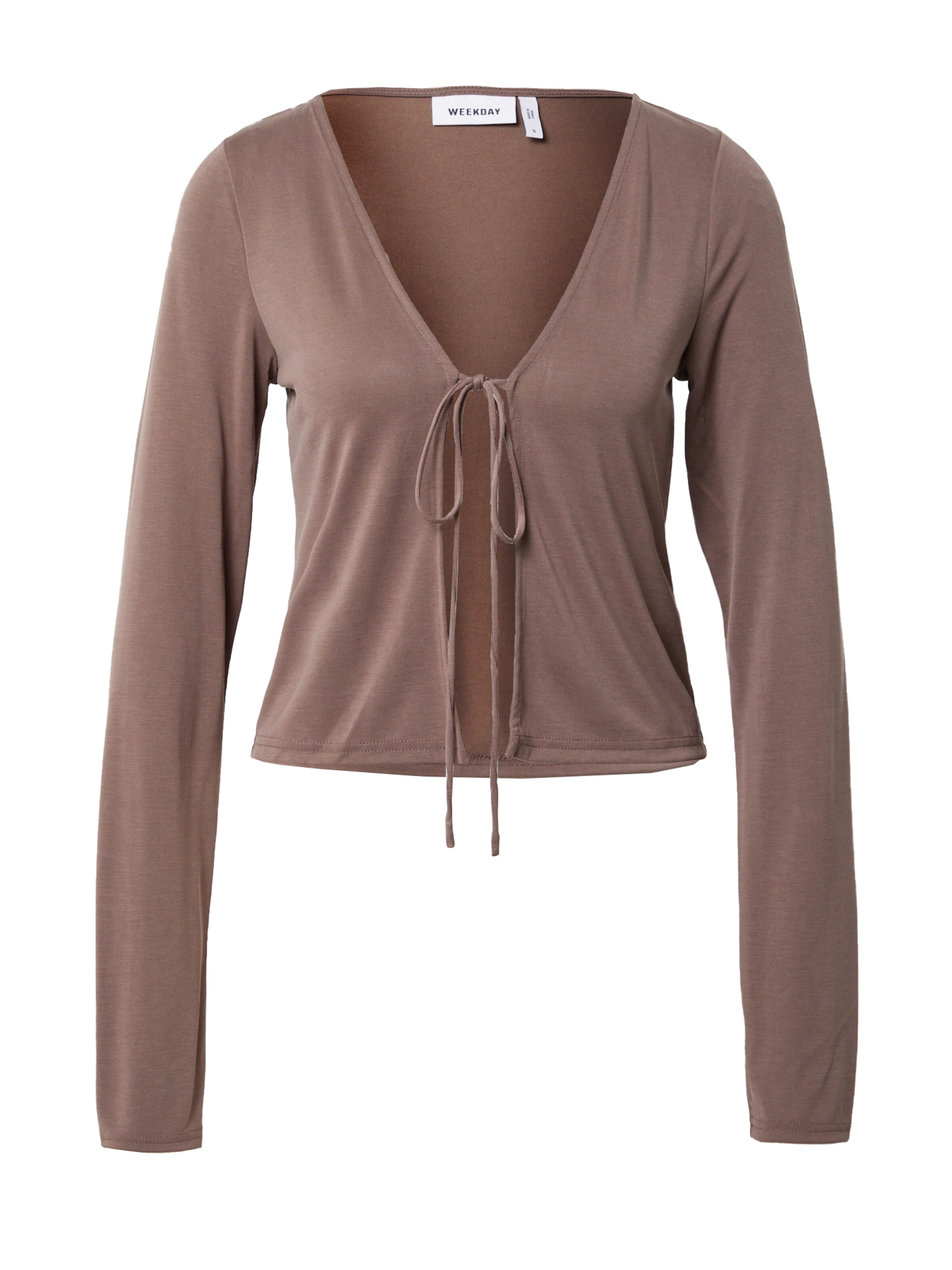 WEEKDAY Strickjacke 'Shilera' in Braun: Vorderseite