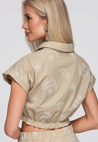 Ombre Blouse in Beige