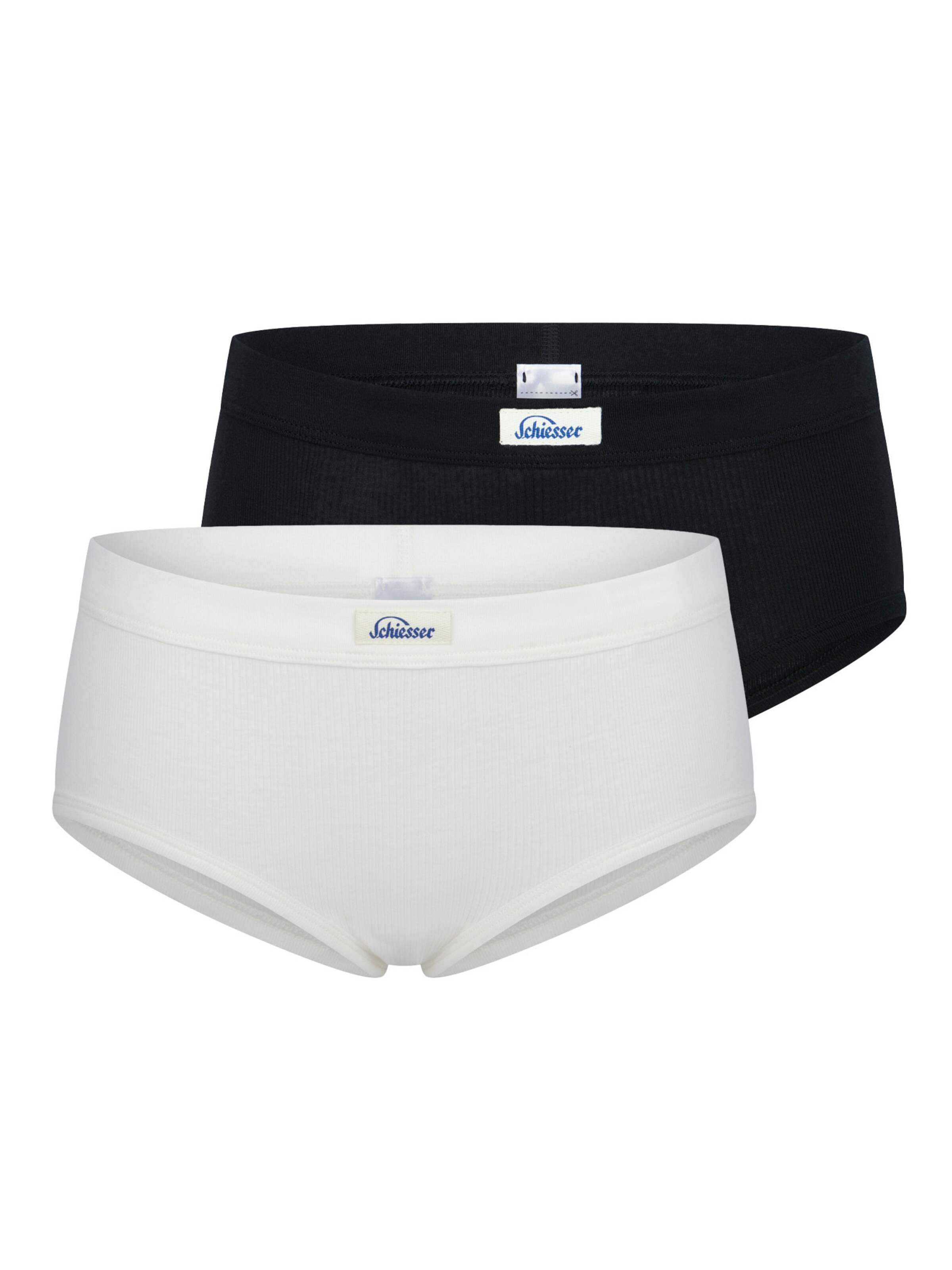 SCHIESSER Broekje ' Feinripp - Revival Paula ' in Zwart: voorkant