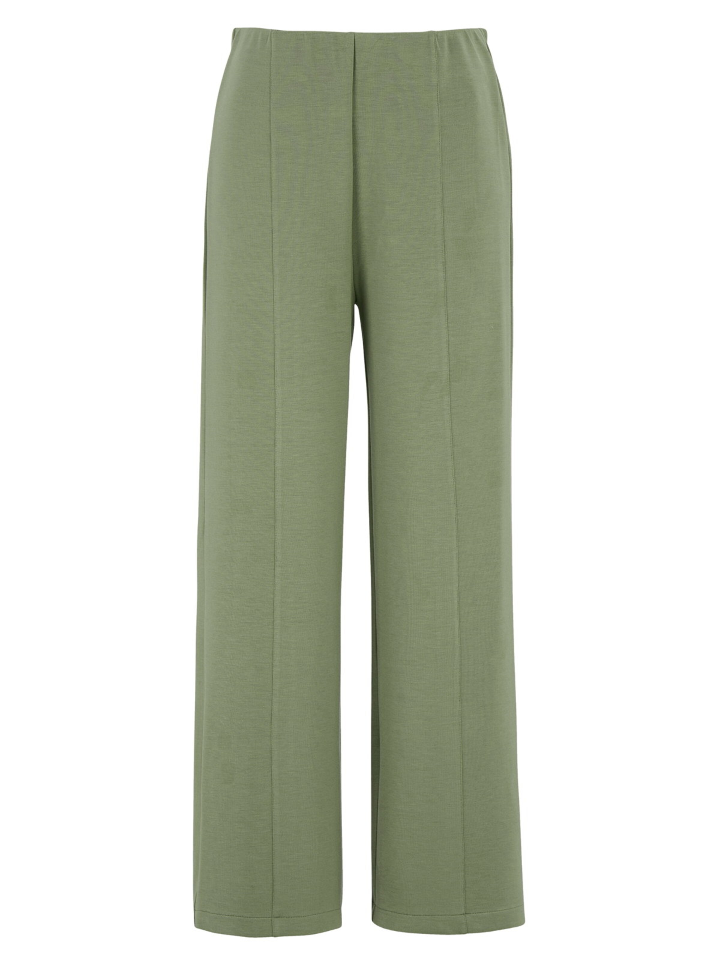 Cellbes of Sweden Wide leg Broek in Groen: voorkant