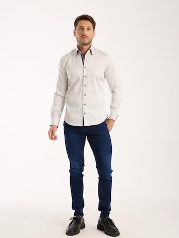Slim fit Camicia business 'Roma Iconic Satin Man Shirt' di 7Camicie in grigio