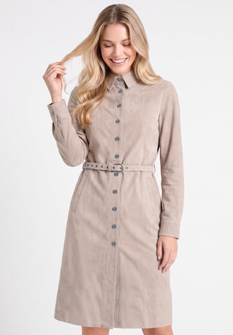 Robe-chemise DreiMaster PREMIUM en beige : devant