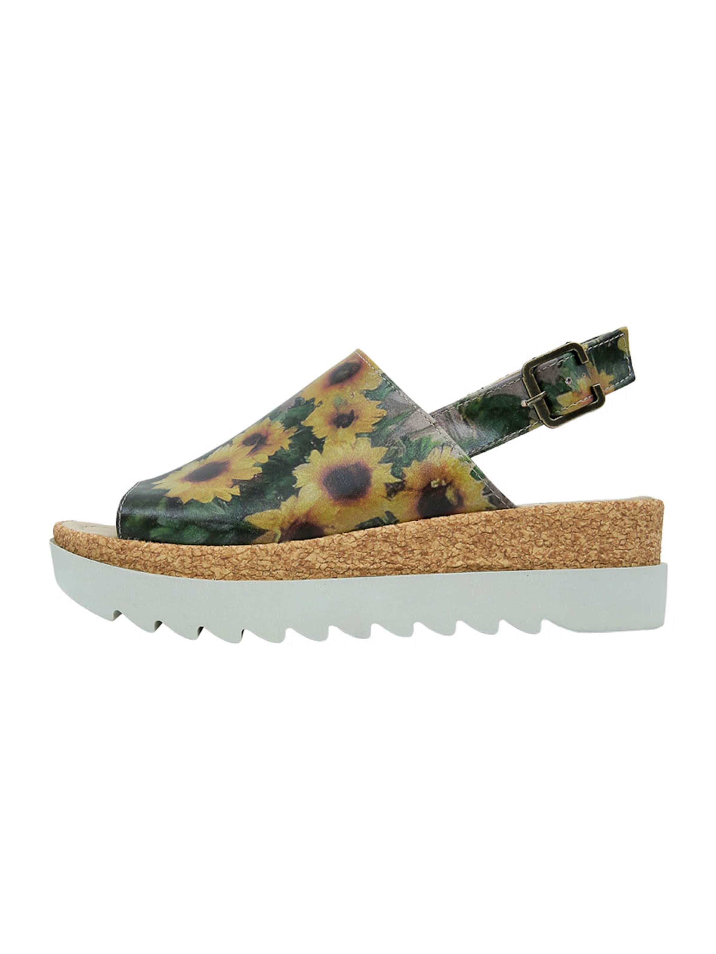 DOGO Sandals 'DOGO Gigi - Sunflowers' in Beige: front