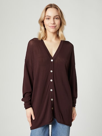 Guido Maria Kretschmer Women Knit Cardigan 'Nelly' in Brown: front