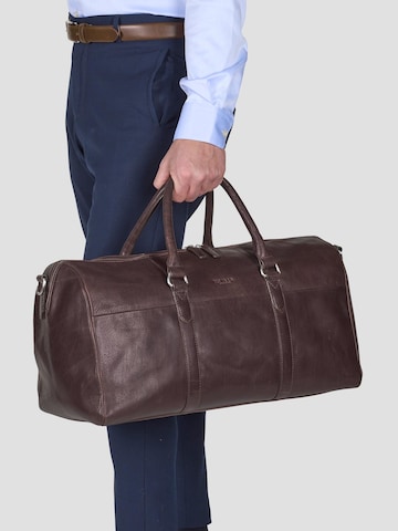 Borsa weekend 'Weekend Bag Victor Dark Brown' di Howard London in marrone: frontale