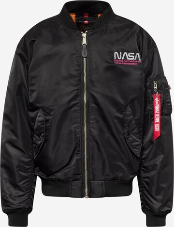 ALPHA INDUSTRIES Prehodna jakna 'NASA Skylab' | črna barva: sprednja stran
